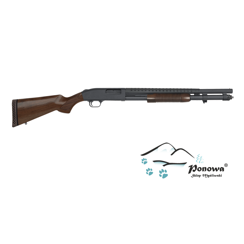 Strzelba powtarzalna MOSSBERG 590 Retrograde kal. 12/76, lufa 508mm, orzech