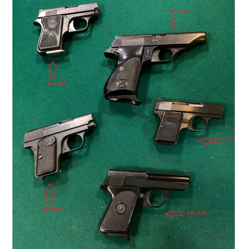 Małe pistolety 6,35 Browning , 22LR