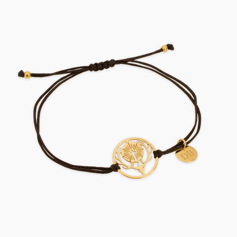 Bransoletka z logo PZŁ kolor ciemny brąz